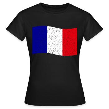 drapeau français vintage - T-shirt Femme - noir - Devant - AI Model Female 172 dark (172cm)