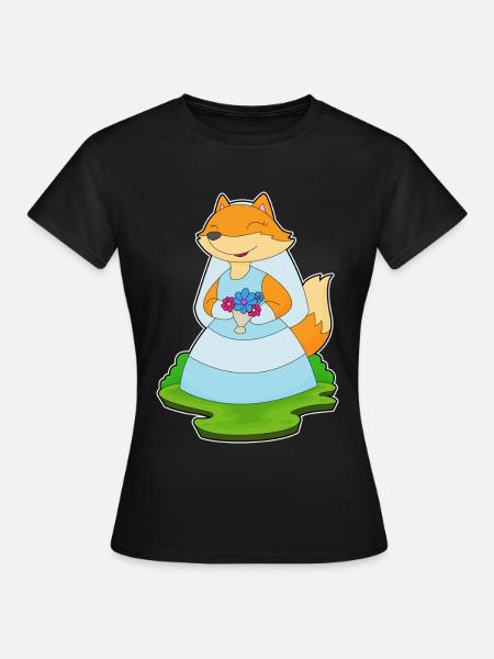 Fuchs Braut Schleier Hochzeit - Frauen T-Shirt - Schwarz