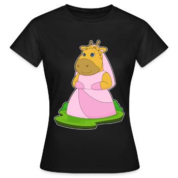 Mariage Voile de mariée Girafe - T-shirt Femme - noir - Devant - AI Model Female 172 dark (172cm)