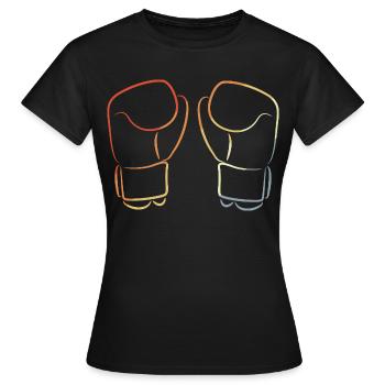 Kickbox Handschuhe - Frauen T-Shirt - Schwarz - Vorne - AI Model Female 172 dark (172cm)