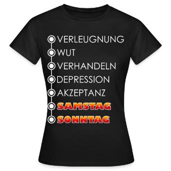Jours de la semaine / Cycle hebdomadaire - T-shirt Femme - noir - Devant - AI Model Female 172 dark (172cm)