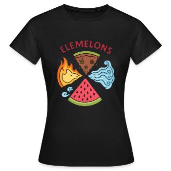 Elemelons Conception élémentaire de pastèque - T-shirt Femme - noir - Devant - AI Model Female 172 dark (172cm)