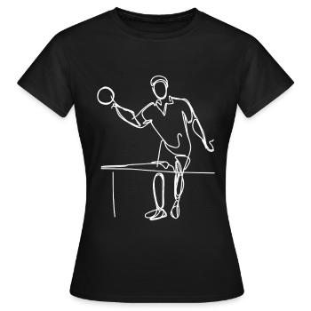Croquis du joueur de ping-pong - T-shirt Femme - noir - Devant - AI Model Female 172 dark (172cm)