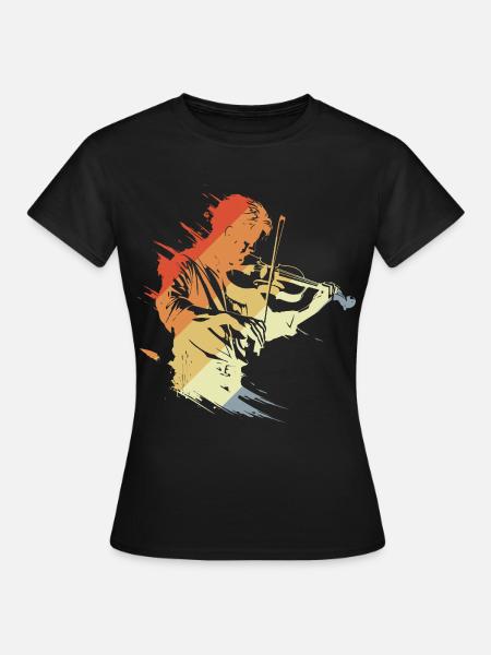Violinist Retro Look - Frauen T-Shirt - Schwarz