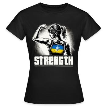 Femme forte confiante Femme ukrainienne Cadeau - T-shirt Femme - noir - Devant - AI Model Female 172 dark (172cm)