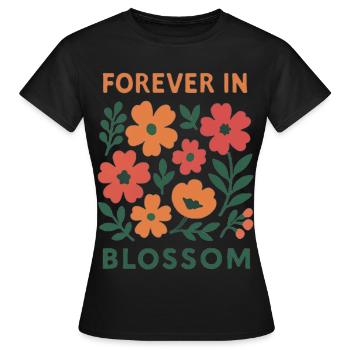 Toujours en fleurs - floral - T-shirt Femme - noir - Devant - AI Model Female 172 dark (172cm)