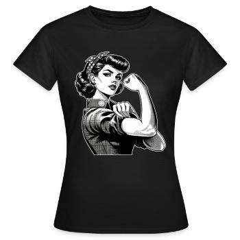 Femme forte confiante Rockabilly cadeau - T-shirt Femme - noir - Devant - AI Model Female 172 dark (172cm)