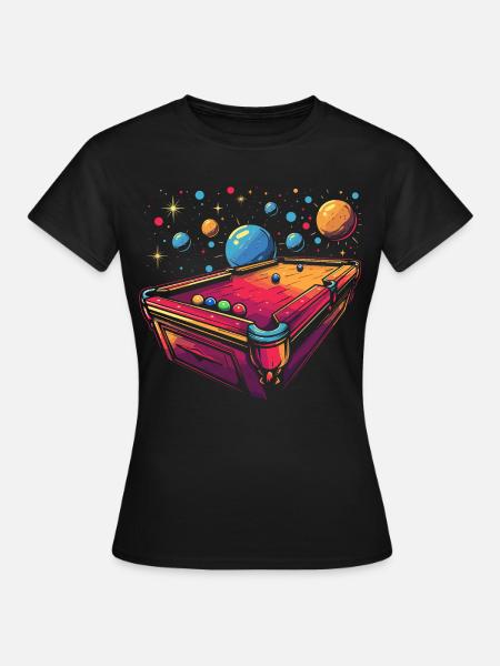 Billard Cartoon Stil - Frauen T-Shirt - Schwarz