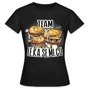Team Le.Ka.Se.Mi.Gu – Brotzeit Crew. - Frauen T-Shirt - Schwarz - Vorne - AI Model Female 172 dark (172cm)