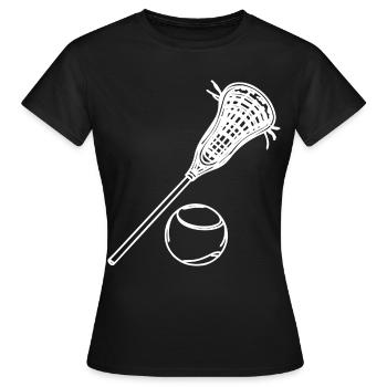 Lacrosse Skizze - Frauen T-Shirt - Schwarz - Vorne - AI Model Female 172 dark (172cm)