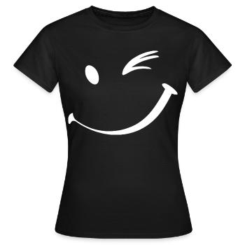 Winking face, Wink smile - Women's T-Shirt - black - Front - AI Model Female 172 dark (172cm)