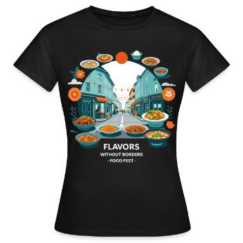 Street Food Festival - Frauen T-Shirt - Schwarz - Vorne - AI Model Female 172 dark (172cm)