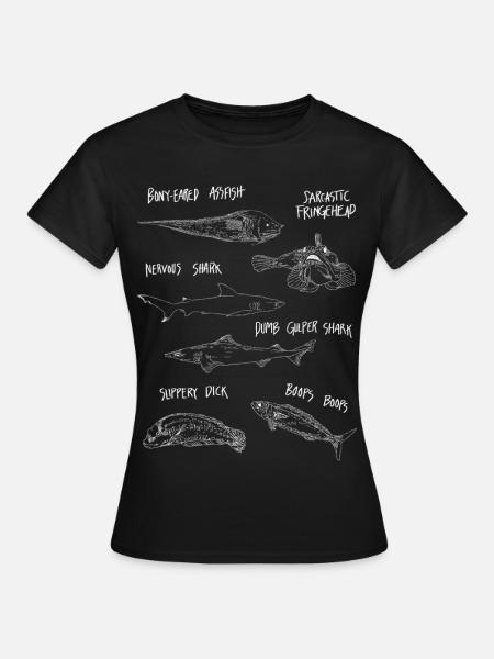 LUSTIGER FISCH - Frauen T-Shirt - Schwarz