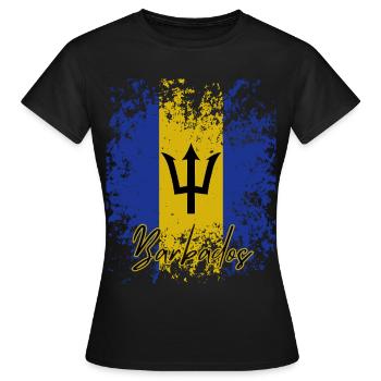 Flagge von Barbados, Barbados-Stolz - Frauen T-Shirt - Schwarz - Vorne - AI Model Female 172 dark (172cm)