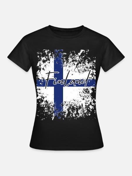 Finnischer Stolz, Flagge Finnlands - Frauen T-Shirt - Schwarz