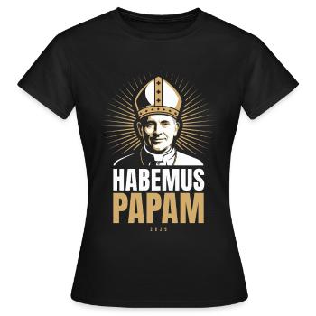 Habemus Papam 2025 Portrait du pape Élection du pape Vatican - T-shirt Femme - noir - Devant - AI Model Female 172 dark (172cm)