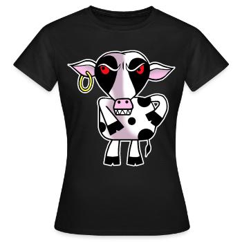 Vache en colère - T-shirt Femme - noir - Devant - AI Model Female 172 dark (172cm)