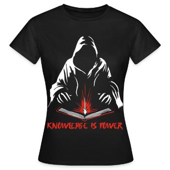 Wissen ist Macht - Frauen T-Shirt - Schwarz - Vorne - AI Model Female 172 dark (172cm)