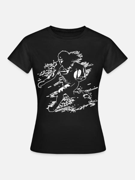 Rugbyspielerin - Frauen T-Shirt - Schwarz