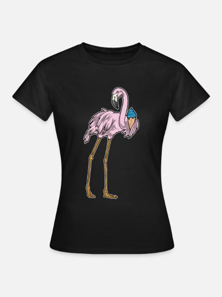 Flamingo Waffeleis - Frauen T-Shirt - Schwarz