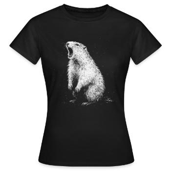 Murmeltier - Frauen T-Shirt - Schwarz - Vorne - AI Model Female 172 dark (172cm)