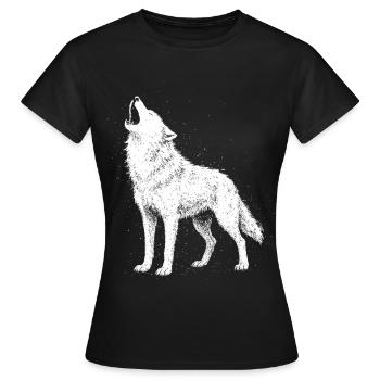 Wolf howl - Women's T-Shirt - black - Front - AI Model Female 172 dark (172cm)