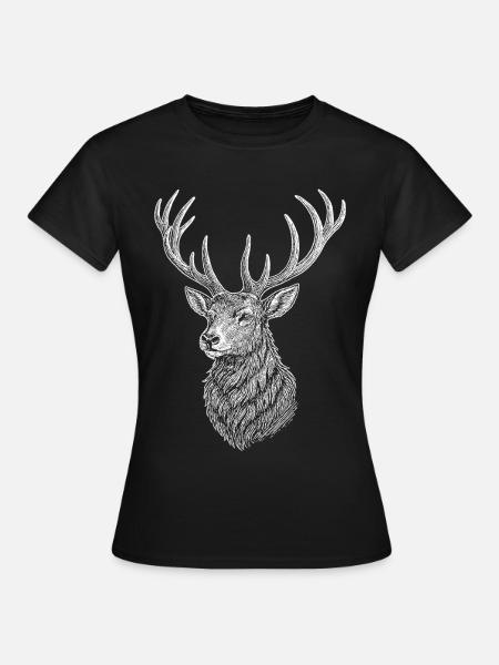 Hirsch - Frauen T-Shirt - Schwarz
