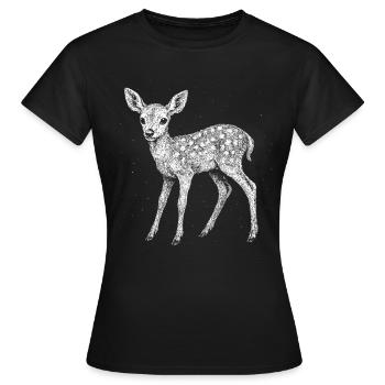 Rehkitz - Frauen T-Shirt - Schwarz - Vorne - AI Model Female 172 dark (172cm)