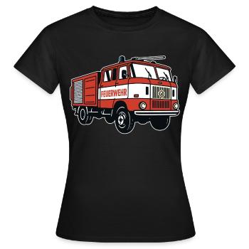 W50 Camion de pompiers Camion de pompiers - T-shirt Femme - noir - Devant - AI Model Female 172 dark (172cm)