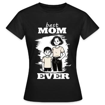 Best Mom Ever - Mother Son Design - Women's T-Shirt - black - Front - AI Model Female 172 dark (172cm)
