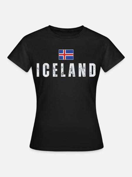 Icelandic Pride, Isländische Flagge - Frauen T-Shirt - Schwarz