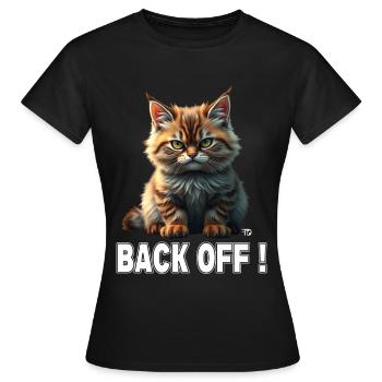 Niedliche böse rote Katze sagt Geh Weg! Back off! - Frauen T-Shirt - Schwarz - Vorne - AI Model Female 172 dark (172cm)