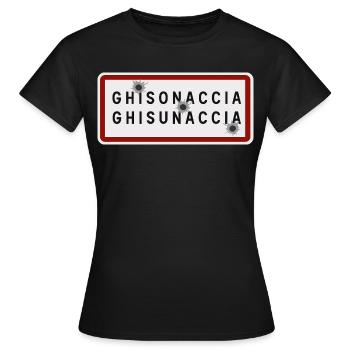 Panneau d’entrée de la ville de Ghisonaccia - T-shirt Femme - noir - Devant - AI Model Female 172 dark (172cm)