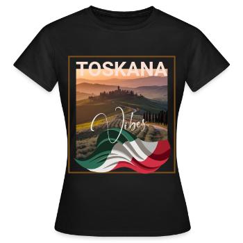 Toskana Vibes italienische Region - Frauen T-Shirt - Schwarz - Vorne - AI Model Female 172 dark (172cm)