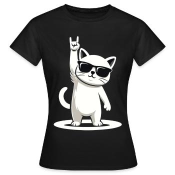 Rock'n' Miez - Frauen T-Shirt - Schwarz - Vorne - AI Model Female 172 dark (172cm)