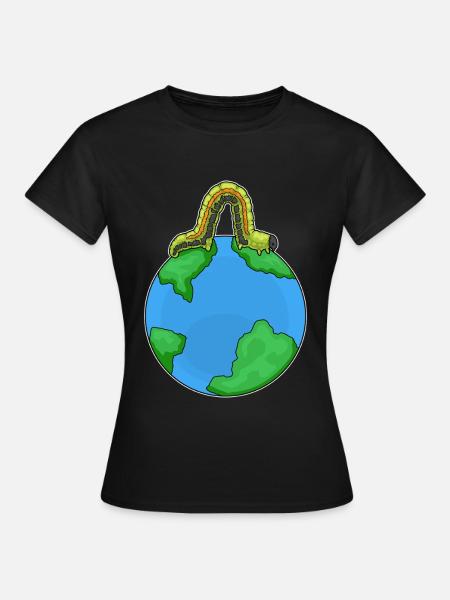 Raupe Erdkugel - Frauen T-Shirt - Schwarz