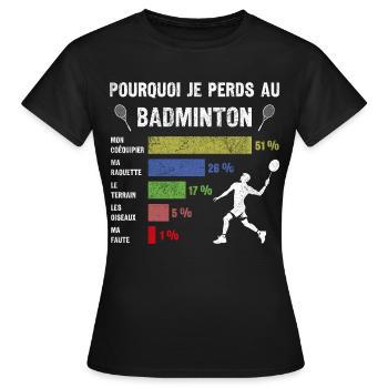 Ich kann nicht Ich Badminton Geschenkidee Humor Papa - Frauen T-Shirt - Schwarz - Vorne - AI Model Female 172 dark (172cm)