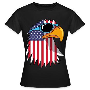 Eagle and American Flag - Women's T-Shirt - black - Front - AI Model Female 172 dark (172cm)