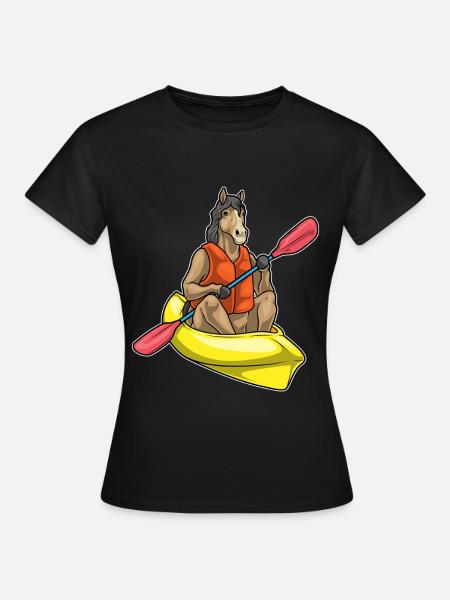 Pferd kleines Boot - Frauen T-Shirt - Schwarz