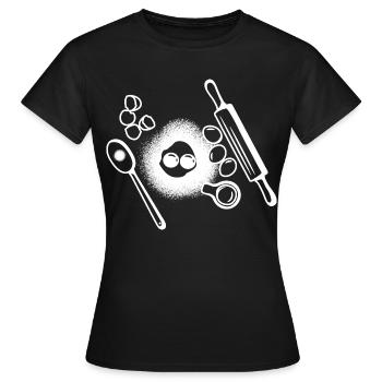 Dessin des ingrédients de cuisson - T-shirt Femme - noir - Devant - AI Model Female 172 dark (172cm)