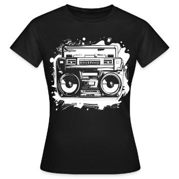 Dessin de musique hip hop - T-shirt Femme - noir - Devant - AI Model Female 172 dark (172cm)