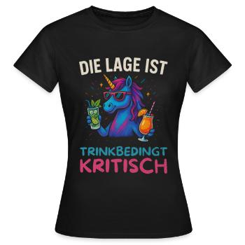 Drôle de buveur Design Licorne - T-shirt Femme - noir - Devant - AI Model Female 172 dark (172cm)