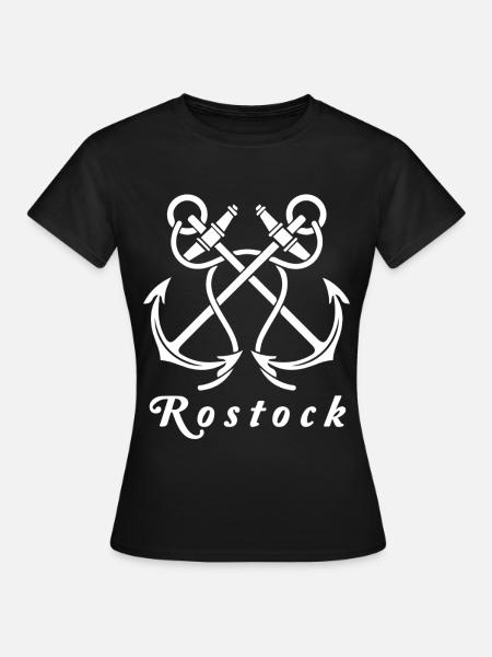 Rostock Ankerliebe - Frauen T-Shirt - Schwarz