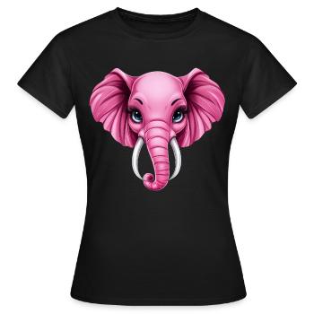 süßer pink rosa Elefant :) - Frauen T-Shirt - Schwarz - Vorne - AI Model Female 172 dark (172cm)