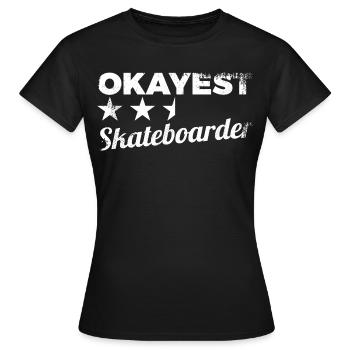 Skateur moyen - T-shirt Femme - noir - Devant - AI Model Female 172 dark (172cm)