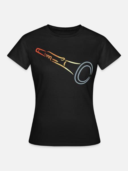 Klarinette Zeichnung - Frauen T-Shirt - Schwarz