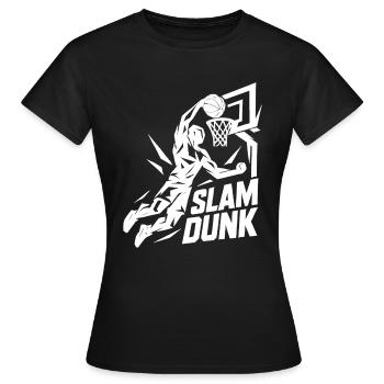 Basketball Slam Dunk Throw Player Dunking Gift - Women's T-Shirt - black - Front - AI Model Female 172 dark (172cm)