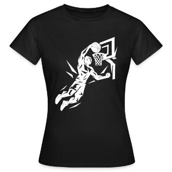 Basketball Slam Dunk Throw Player Dunking Gift - Women's T-Shirt - black - Front - AI Model Female 172 dark (172cm)