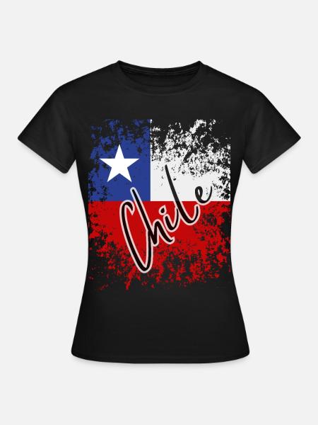 Chilenische Grunge-Flagge, ich liebe Chile - Frauen T-Shirt - Schwarz