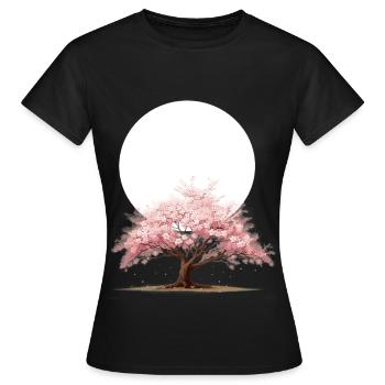 Cerisier - T-shirt Femme - noir - Devant - AI Model Female 172 dark (172cm)